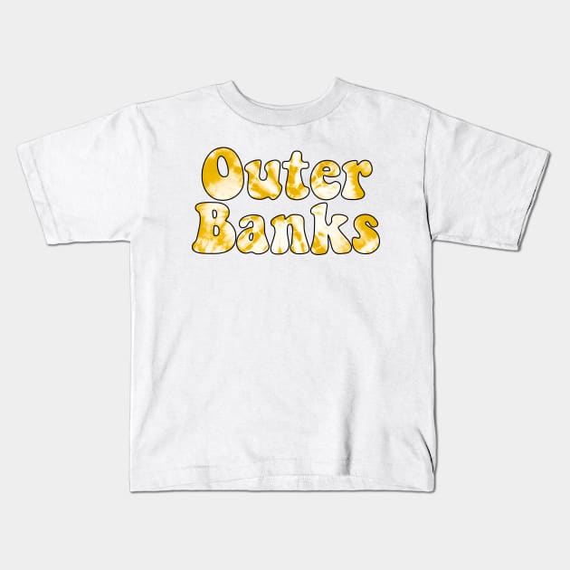 Tie Dye Yellow OBX Kids T-Shirt by cartershart